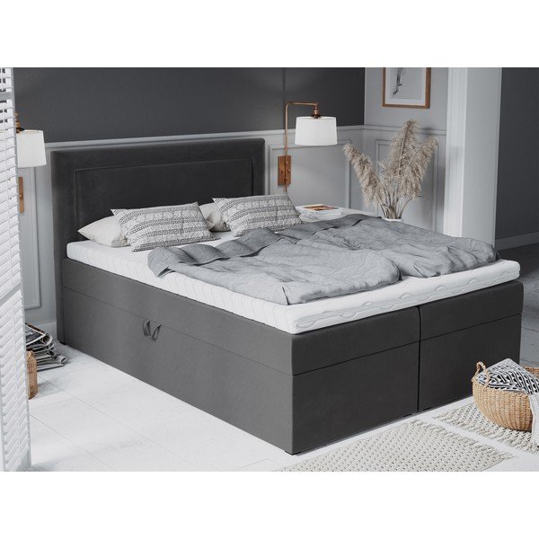Tumehall boxspring-voodi koos panipaigaga 180x200 cm Yucca - Mazzini Beds-image-1