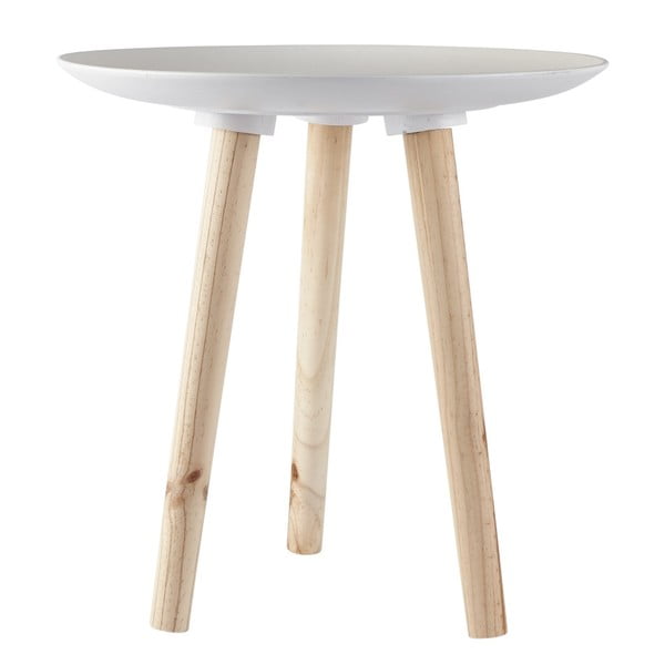Odkládací stolek KJ Collection Natural Wood White, 45 cm
