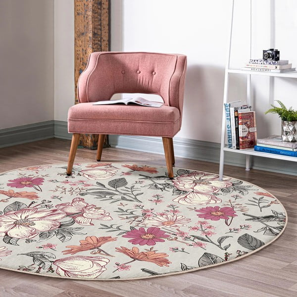 Pestav ümmargune vaip, sobitub robottolmuimejaga ø 120 cm Comfort - Mila Home-image-1