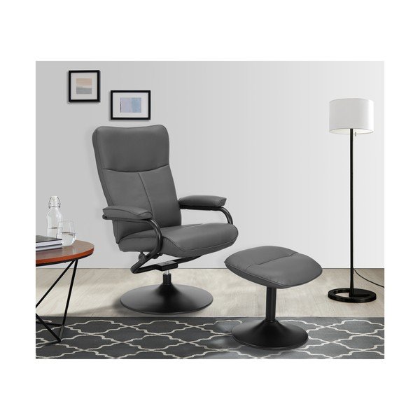 Hall kunstnahast lõõgastustool koos jalatoega Istad - Støraa-image-1