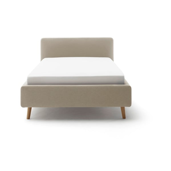 Helepruun polsterdatud üheinimesevoodi ilma voodipõhjata 120x200 cm Mattis – Meise Möbel-image-4