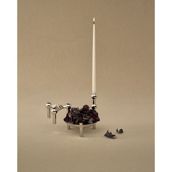 Läikiv hõbedane metallvaas (kõrgus 10 cm) Nagel - STOFF Nagel-image-2