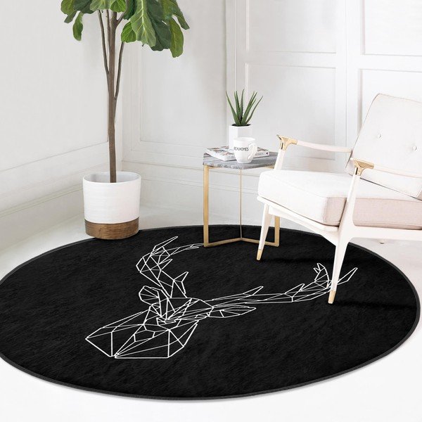 Must pestav ümmargune vaip, sobitub robottolmuimejaga ø 100 cm Comfort - Mila Home-image-2