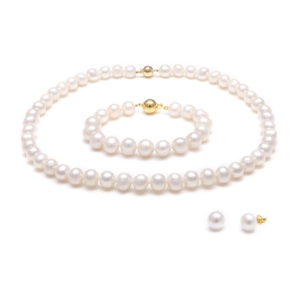 Set bílých perlových šperků GemSeller Coen