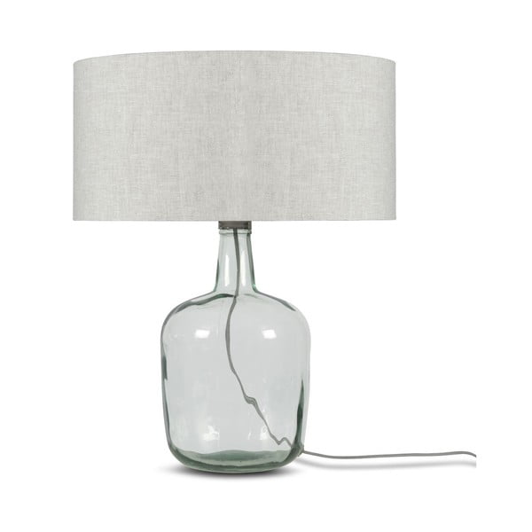 Stolní lampa se světle béžovým stínidlem a konstrukcí z recyklovaného skla Good&Mojo Murano, ⌀ 47 cm