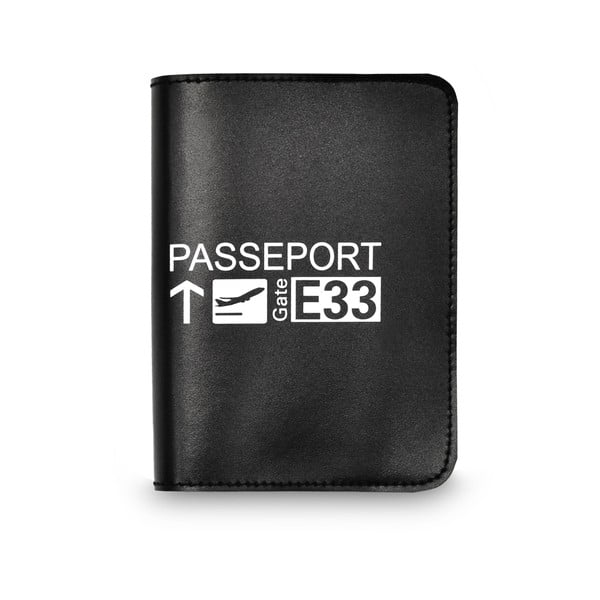 Černé pouzdro na cestovní pas s bílým detailem Hero Gate