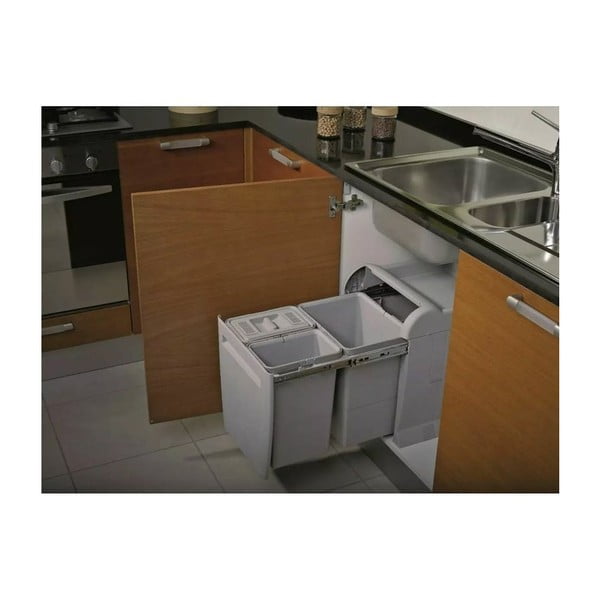 Plastikust prügikast sorteeritud jäätmete jaoks / sisseehitatud 28 l City - Elletipi-image-1