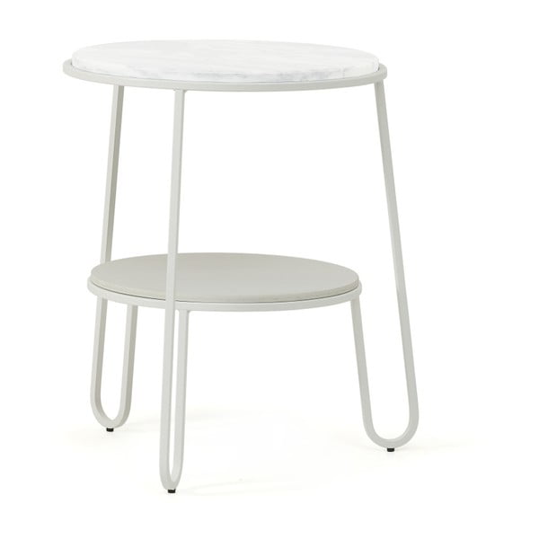 Bílý odkládací stolek HARTÔ Anatole, ⌀ 40 cm