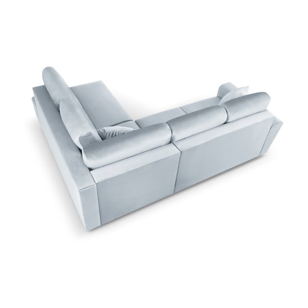 Helesinine sametist panipaigaga nurgadiivanvoodi (parem nurk/"L"-kujuline) Kyoto - Cosmopolitan Design-image-4