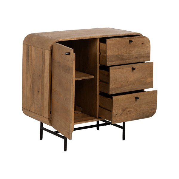 Pruun mangopuidust kummut 80x80x40 cm Kaya - Ixia-image-2