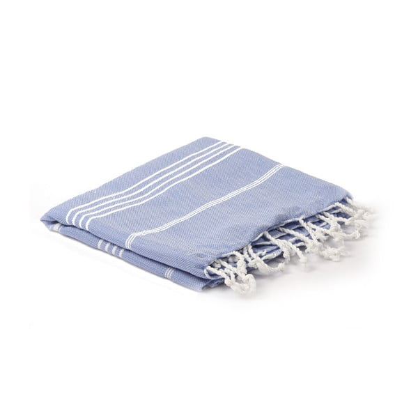 Modrý hammam ručník Spa Time Stripes, 95 x 180 cm