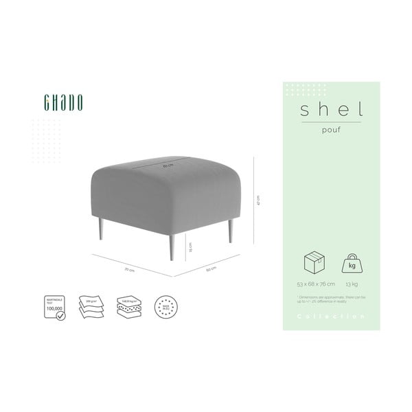 Tumeroheline sametist jalatool Shel - Ghado-image-3