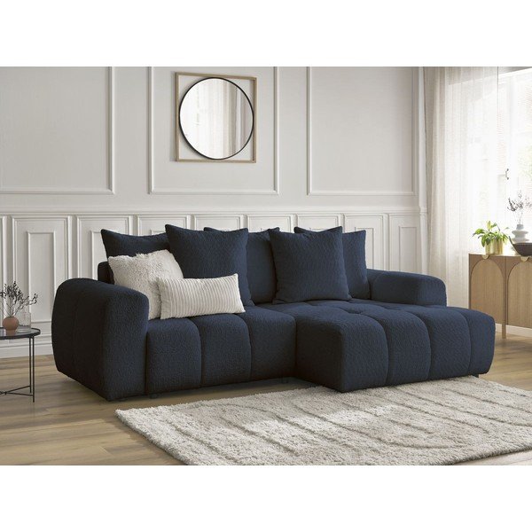 Sinine bukleekangast panipaigaga nurgadiivanvoodi (parem nurk) Roxelane - Bobochic Paris-image-4