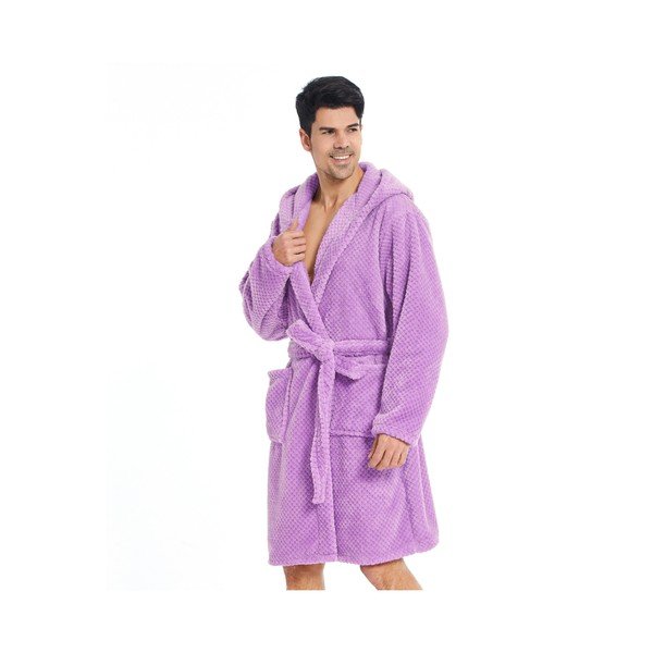 Růžovofialový unisex župan z mikrovlákna DecoKing Sleepyhead, velikost XS-image-2