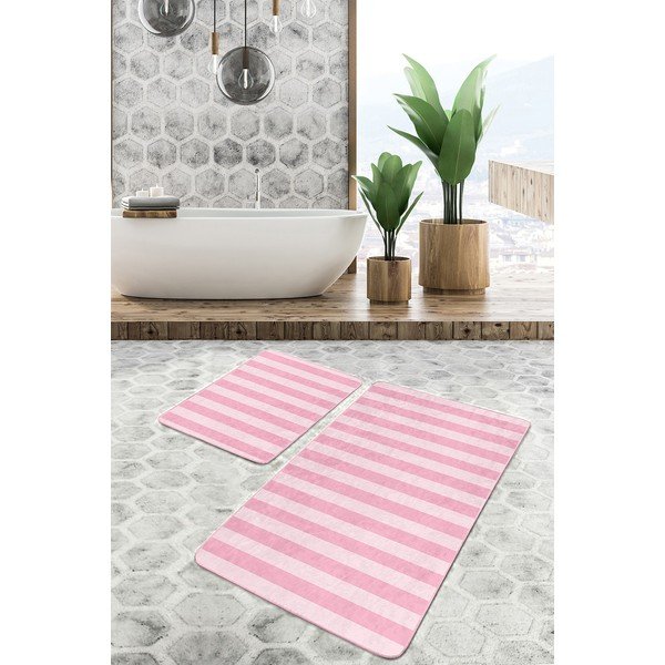 Roosa vannitoamattide komplekt 2 tk 100x60 cm - Minimalist Home World-image-2