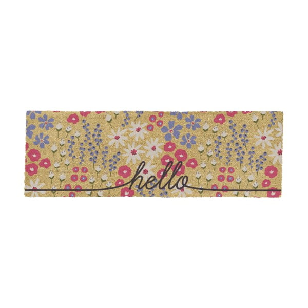 Kookoskiududest uksematt 40x120 cm Hello Scribbly Floral - Artsy Doormats