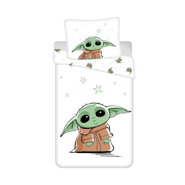 Puuvillane lastevoodipesu üheinimesevoodile 140x200 cm Star Wars Baby Yoda - Jerry Fabrics