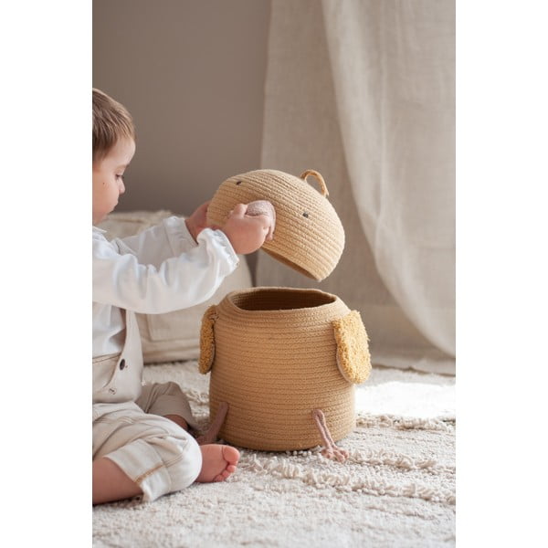 Kollane riidest laste mänguasjakorv ø 25x30 cm Charlie the Chicken - Lorena Canals-image-4