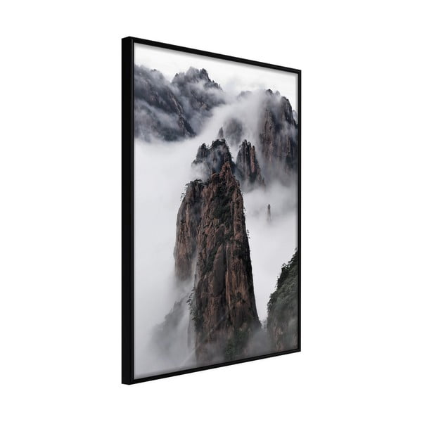 Plakat raamis, 30 x 45 cm Clouds Pierced by Mountain Peaks - Artgeist