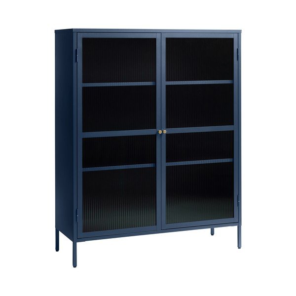 Sinine metallist vitriin Bronco, kõrgus 140 cm - Unique Furniture-image-4