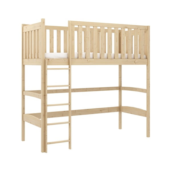 Vyvýšená dětská postel z borovicového dřeva 90x190 cm Laura - Lano Meble