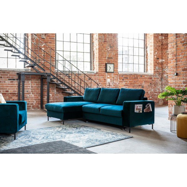 Petrooli sinine sametne nurgadiivan, vasakpoolne nurk Lofty Lilly - Miuform-image-4