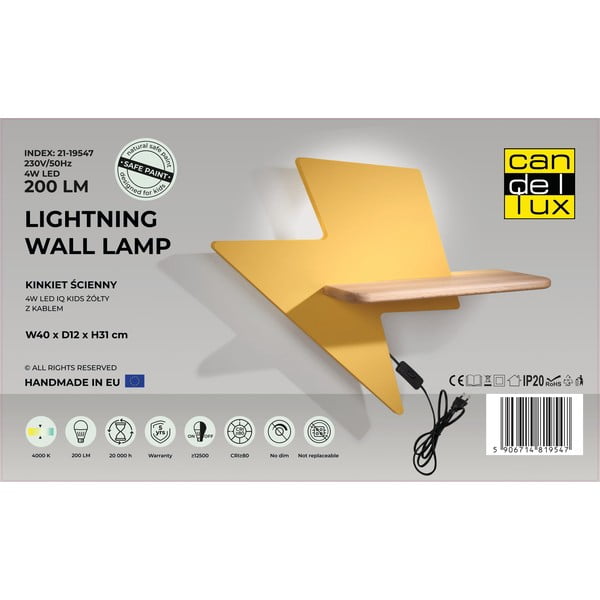 Kollane laste valgusti Lightning - Candellux Lighting-image-2