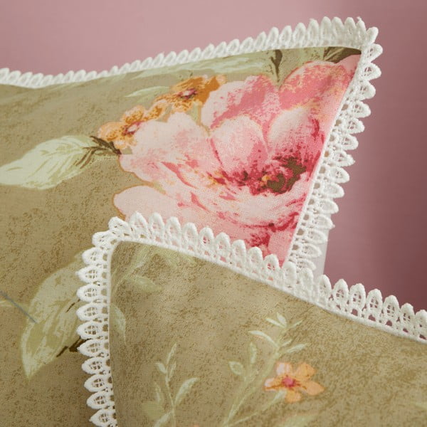 Valge-roheline voodipesu 135x200 cm Penelope Floral - Catherine Lansfield-image-4