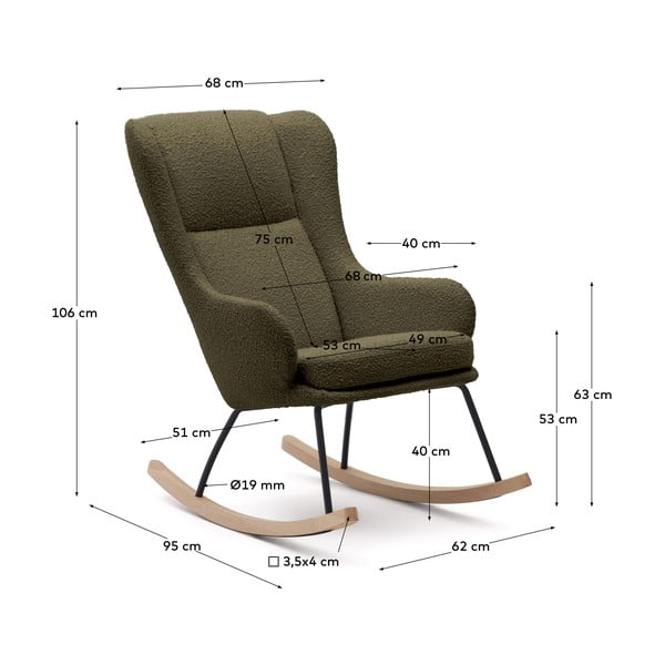 Roheline bukleekangast kiiktool Maustin - Kave Home-image-4