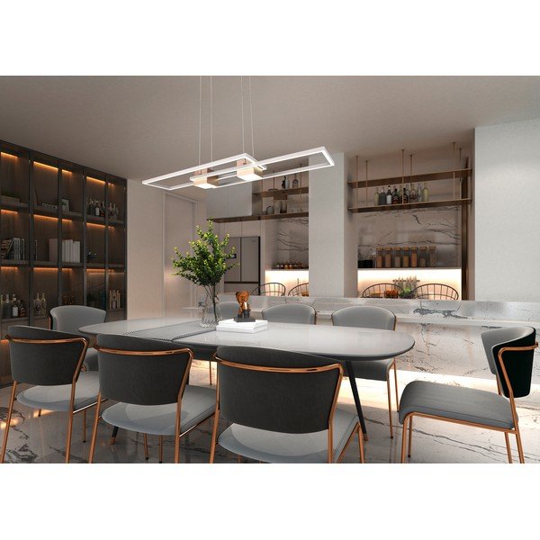 Valge-pronksivärvi LED dimmerdatav rippvalgusti koos puldiga Albany - Trio-image-1