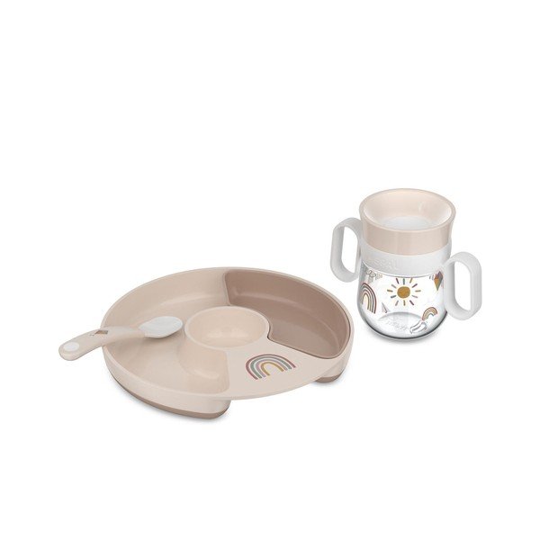 Plastikust laste õhtusöögikomplekt 3 osa Sunshine & Rainbow - Mepal-image-3