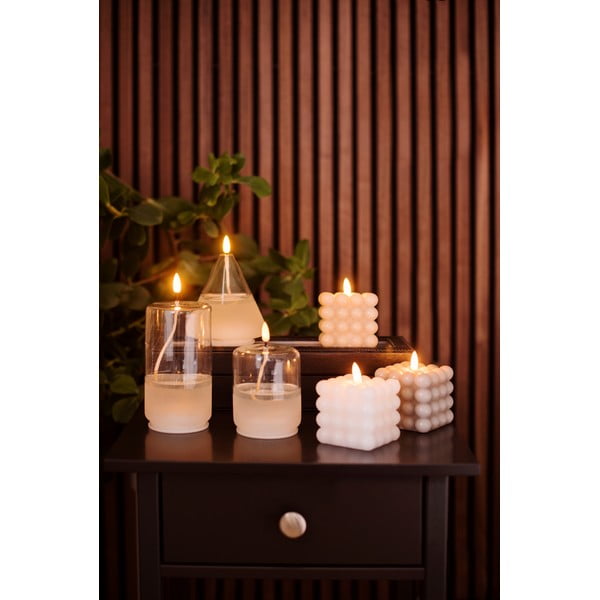 Valge LED-küünal klaasist Flamme Float, kõrgus 17,5 cm Flamme Dot - Star Trading-image-2