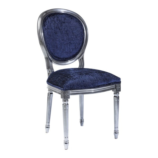 Sada 2 modrých židlí s rámem ve stříbrné barvě Kare Design Posh