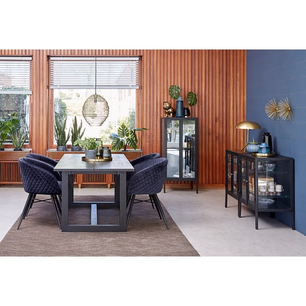 Černá vitrína Canett Nino, výška 131 cm-image-1