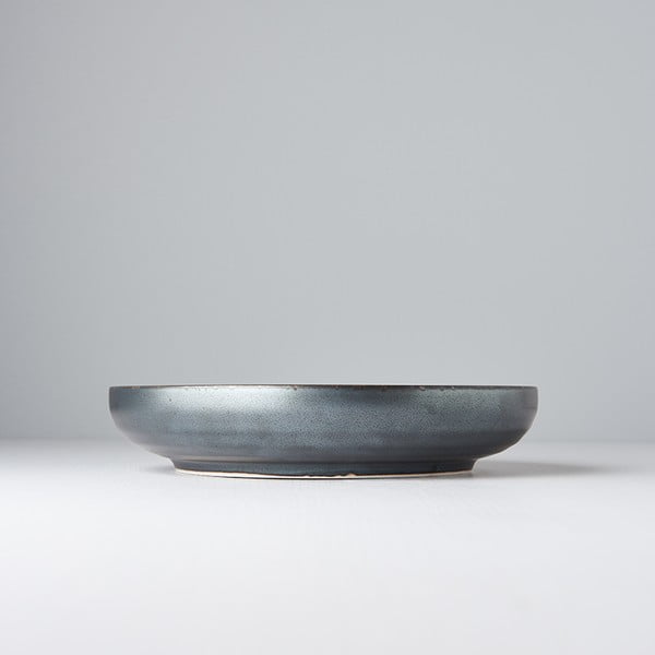 Must ja hall keraamiline taldrik kõrgendatud äärega Helme, ø 22 cm Black Pearl - MIJ-image-1