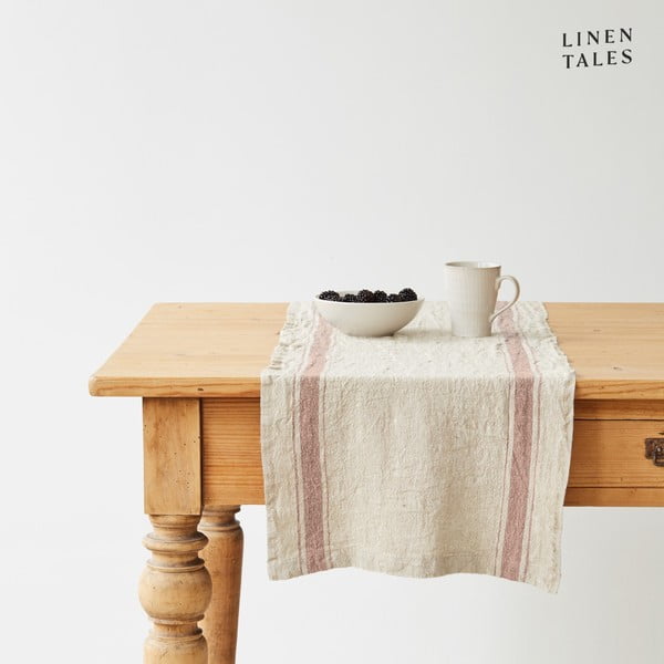 Linane linik 40x200 cm Beige Stripe Vintage - Linen Tales