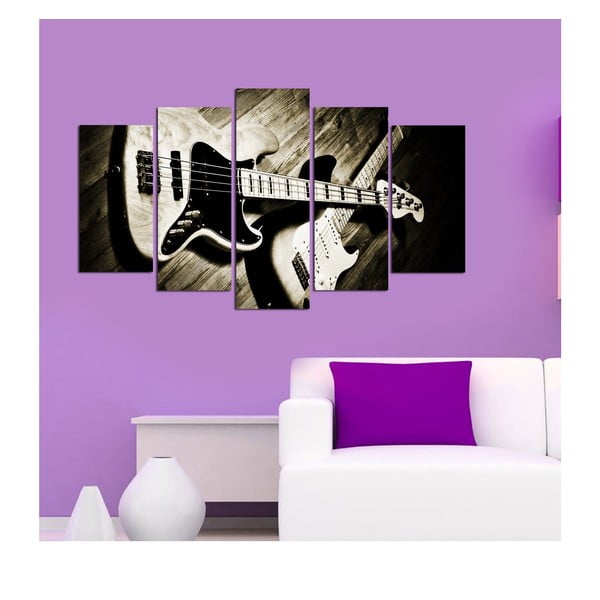 Mitmest osast koosnev maal Kitarr, 110 x 60 cm - Wallity-image-1