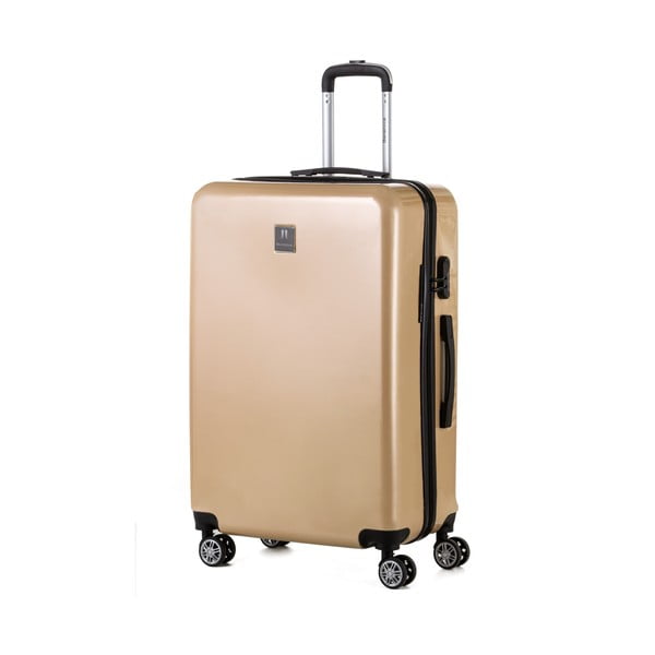 Cestovní kufr ve zlaté barvě se sadou nálepek Berenice Stickers, 107 l