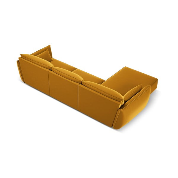 Sinepivärvi sametist nurgadiivan (vasak nurk) Vanda - Mazzini Sofas-image-3