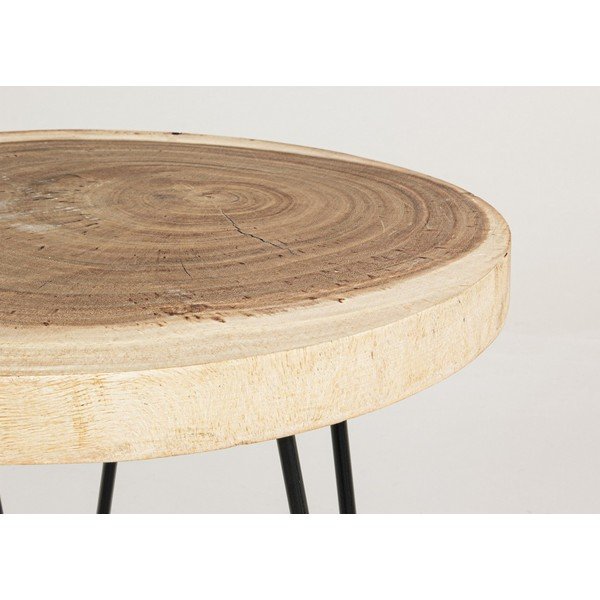 Ümmargune abilaud, mis on valmistatud täispuidust mungguri puidust, läbimõõduga 56 cm Tuala - Bizzotto-image-2