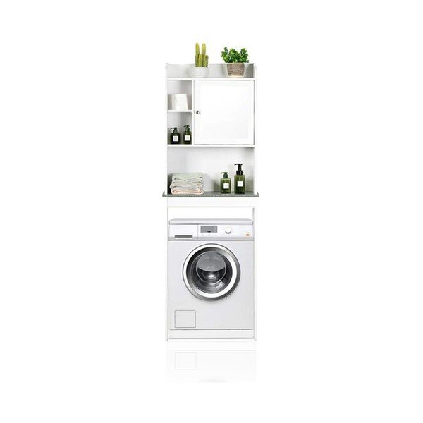 Valge kõrge vannitoakapp  58x173 cm Laundry – Tomasucci-image-2
