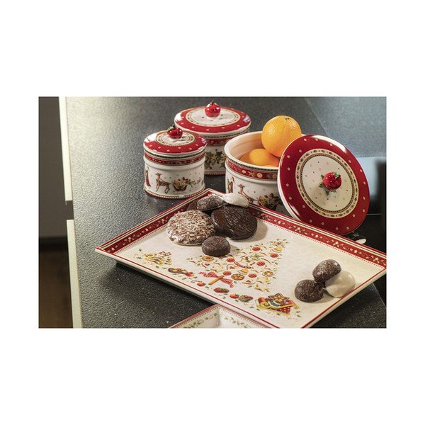 Punane ja beež portselanist serveerimistaldrik jõulumotiividega Villeroy & Boch, 40 x 27,5 cm - Villeroy&Boch-image-2