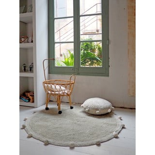 Heleroheline pestav käsitsi kootud puuvillane laste vaip ø120 cm Bubbly Olive - Lorena Canals