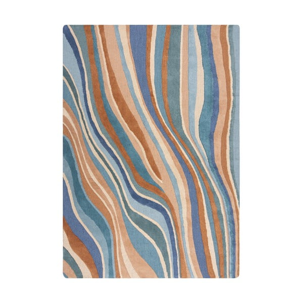 Sinine käsitsi kootud villane vaip 120x170 cm Abstract Flow - Flair Rugs