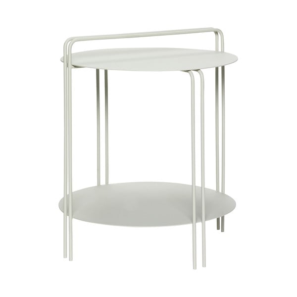 Světle šedý železný odkládací stolek Hübsch Runo