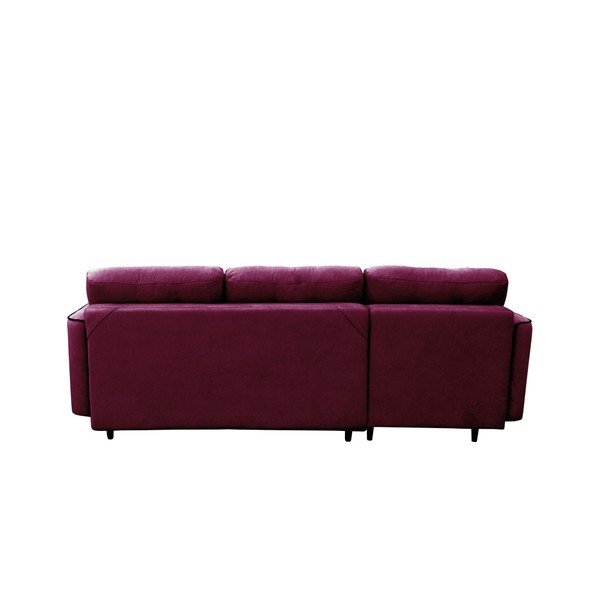 Fialová rozkládací pohovka s černými nohami Mazzini Sofas Dragonfly, levý roh-image-2