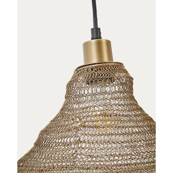 Kuldne rippvalgusti metallist varjuga ø 48,5 cm Sarraco - Kave Home-image-3
