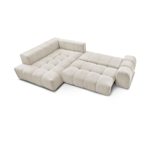 Valge šenilldiivanvoodi/panipaigaga nurgadiivan (vasak nurk/L-kujuline) Everest - Bobochic Paris-image-4