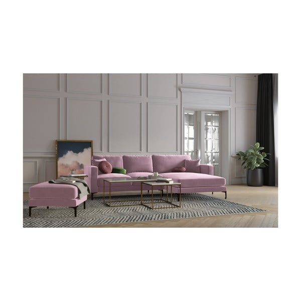 Roosa sametist jalatool Harmony – Kooko Home-image-3