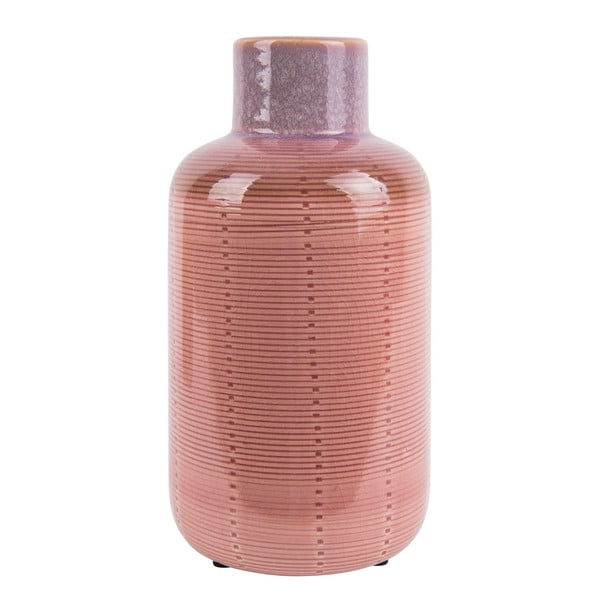 Roosa keraamiline vaas Pudel, kõrgus 23 cm - PT LIVING